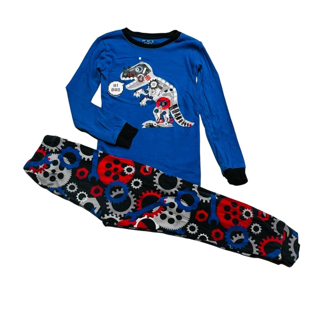 The Children's Place Blue and Black Dinosaur Pajama‎ Set